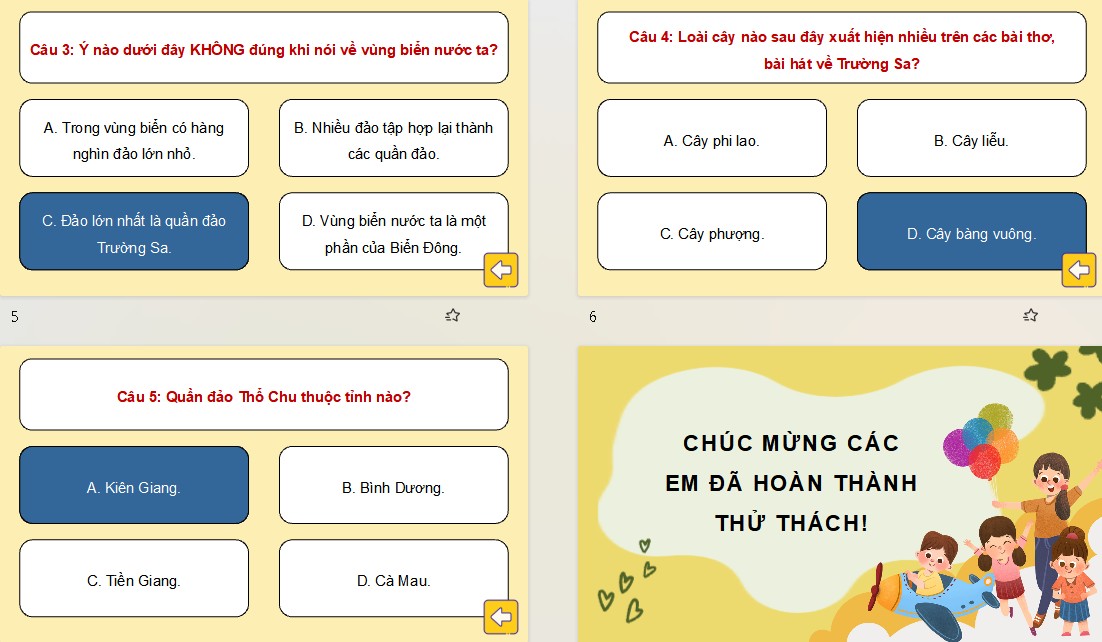 Game khởi động Lịch sử Địa lí 5 Bài 3