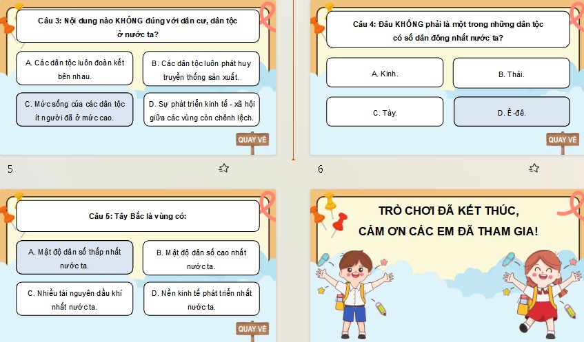 Game khởi động Lịch sử Địa lí 5 Bài 4