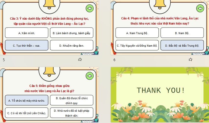 Game khởi động Lịch sử Địa lí 5 Bài 5