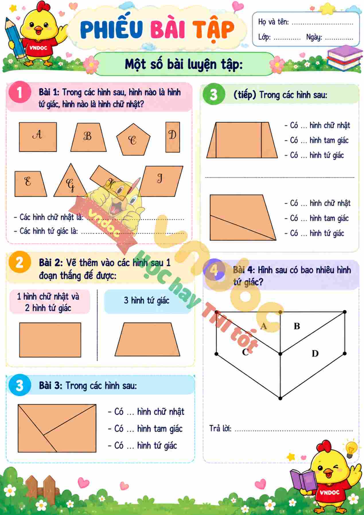 ly thuyet toan lop 2 hinh chu nhat hinh tu giac h2*33967